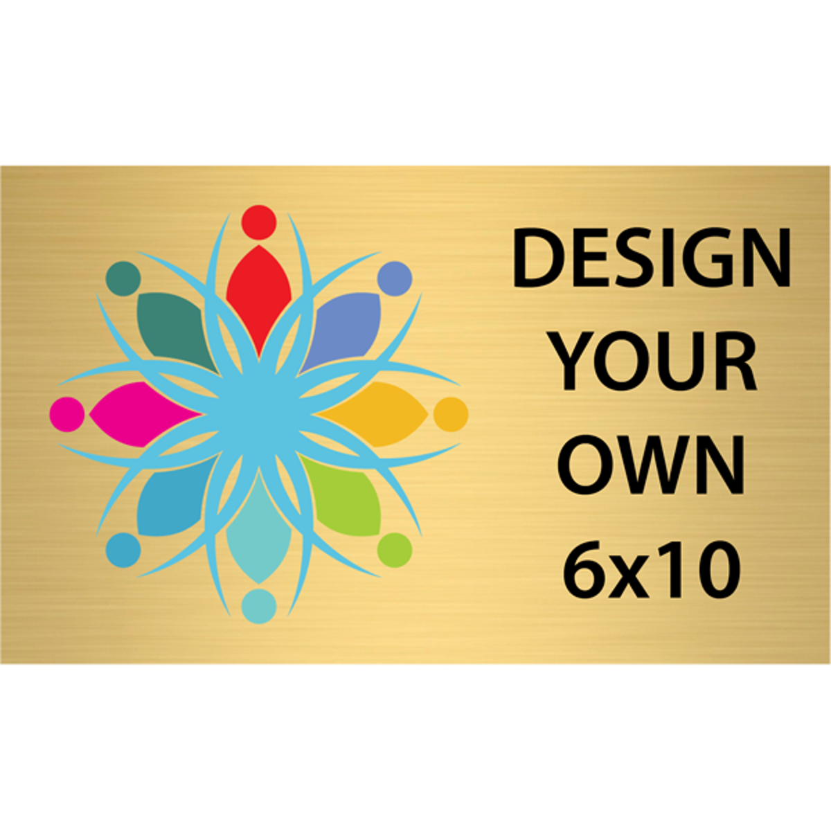 Horizontal Full Color Brass Signs 6" x 10"