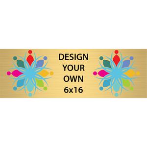 Horizontal Full Color Brass Signs 6" x 16"