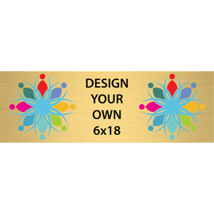 Horizontal Full Color Brass Signs 6" x 18"