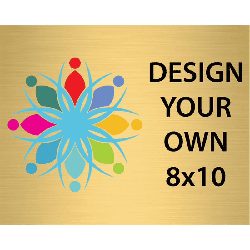 Horizontal Full Color Brass Signs 8" x 10"