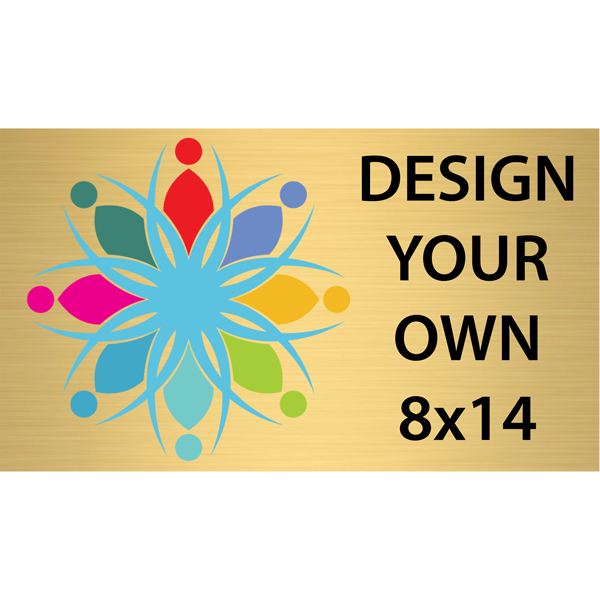 Horizontal Full Color Brass Signs 8" x 14"