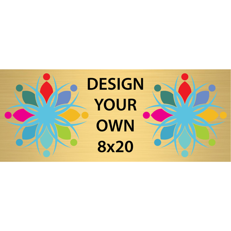 Horizontal Full Color Brass Signs 8" x 20"