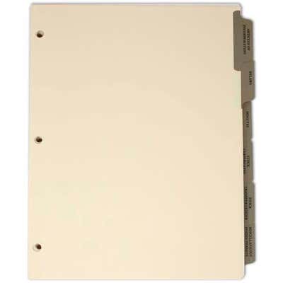 Index Tab Divider set for S & C Corp Corporate Kits