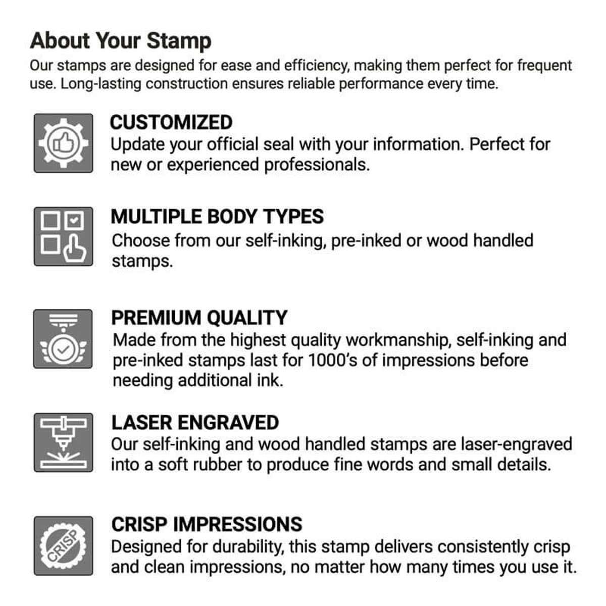 The quality and long-lasting nature of a stamp from Corp Connect