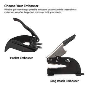 The pocket embosser compared to the long-reach embosser