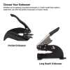 The pocket embosser compared to the long-reach embosser