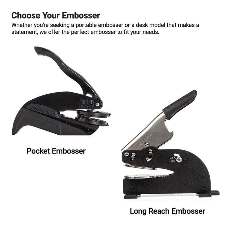 The pocket embosser compared to the long-reach embosser