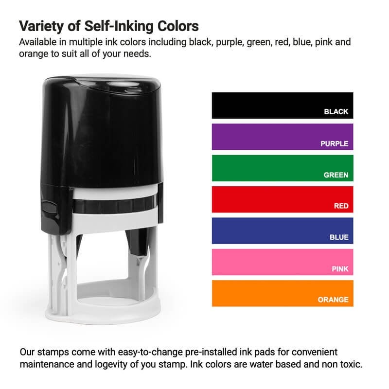 The self-inking stamp ink color options