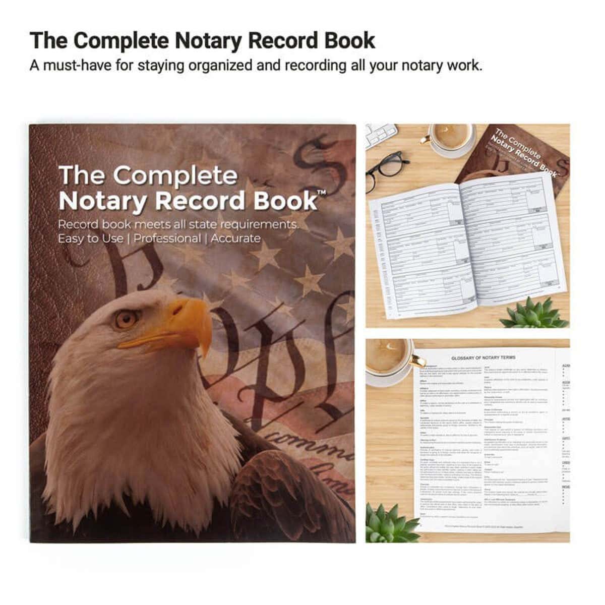 Complete notary record book for organization.