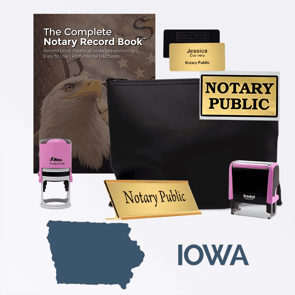Iowa Pink Deluxe Notary Kit