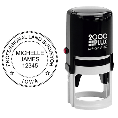 State of Iowa Land Surveyor Stamp Seal - alternate view