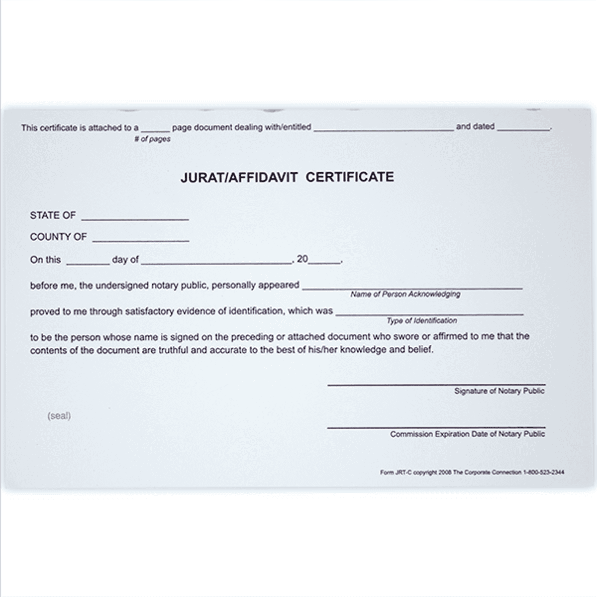 Jurat/Affidavit Notary Certificates