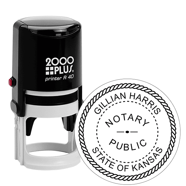 Kansas Round Notary Public Stamp