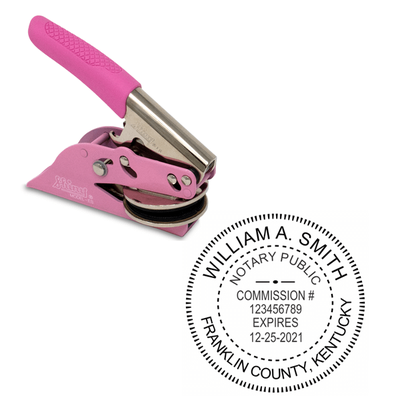 Kentucky Notary Pink Seal Embosser - Round