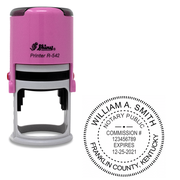 Kentucky Round Pink Notary Stamp