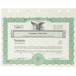GOES KG2 Corporate Stock Certificates | Quantity 20 or More