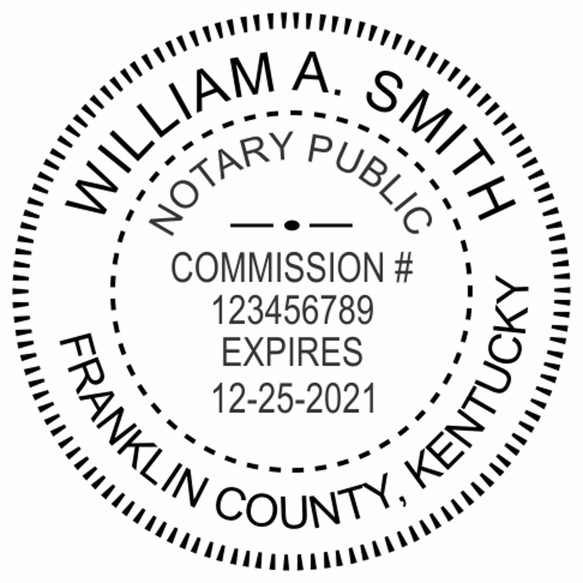 Kentucky Notary Round Seal Embosser Imprint