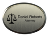 Law Office Oval Name Tag with Premier Holder (2.5" x 1.75")