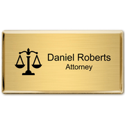 Law Office Rectangular 3" x 1.5" Executive Holder Name Tag