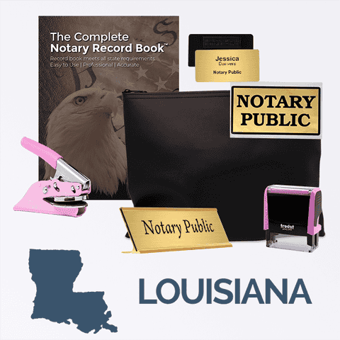Louisiana Pink Deluxe Notary Kit