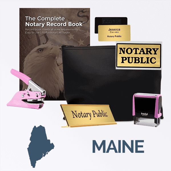 Maine Pink Deluxe Notary Kit