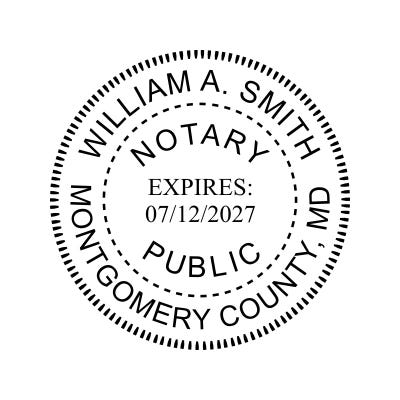 Maryland Round Pink Notary Seal - alternate view