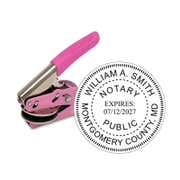 Maryland Notary Round Pink Seal Embosser