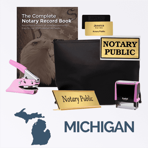 Michigan Pink Deluxe Notary Kit