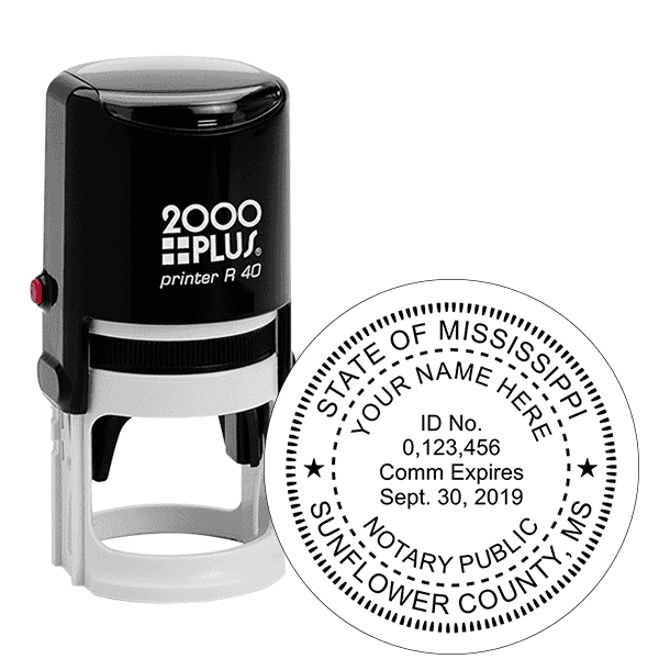 Mississippi Milled Round Notary Stamp