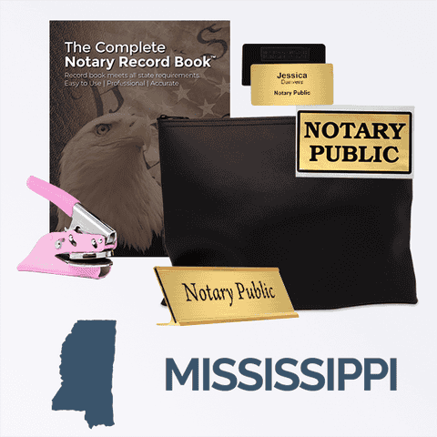Mississippi Pink Deluxe Notary Kit