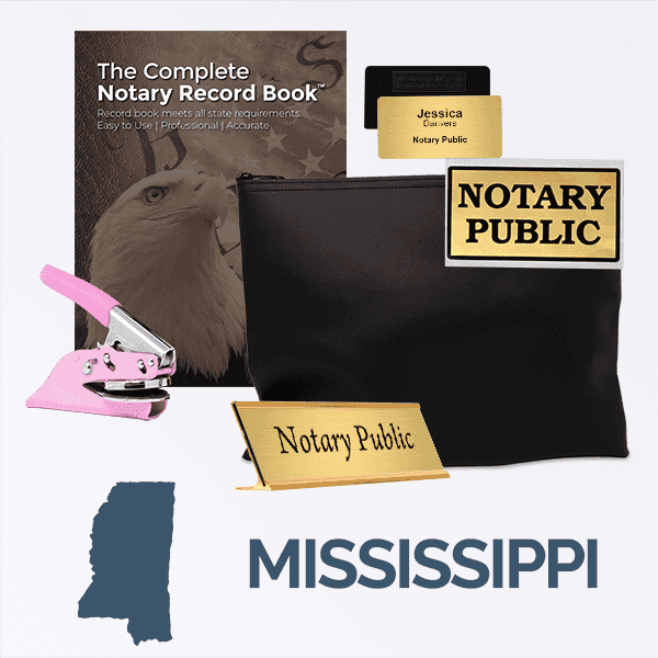 Mississippi Pink Deluxe Notary Kit