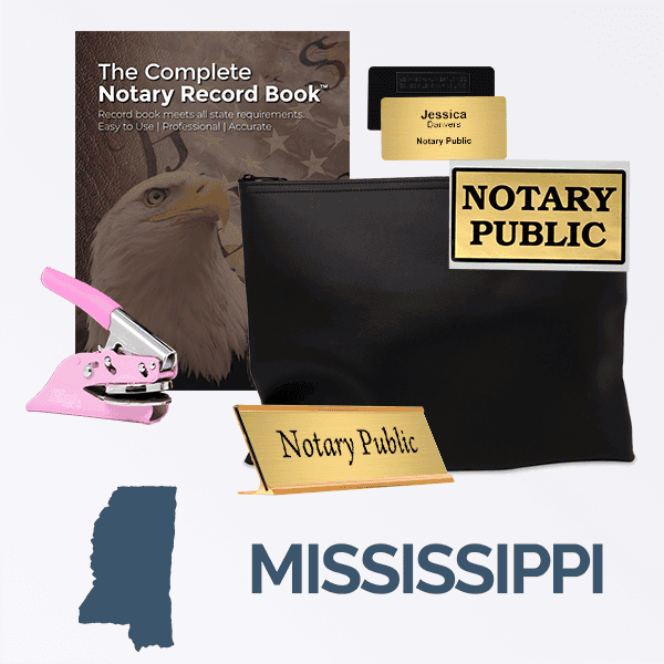 Mississippi Pink Deluxe Notary Kit