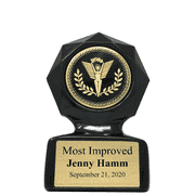 Most Improved Small Black Star Sculpted Victory Trophy Award