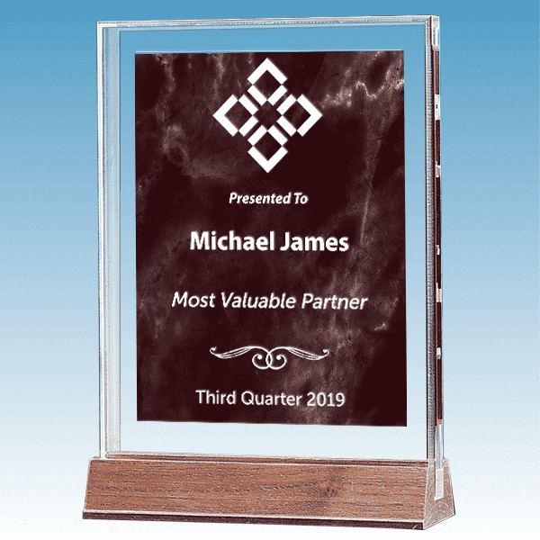 Most Valuable Person Marble Ruby Acrylic Award