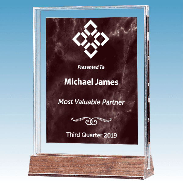 Most Valuable Person Marble Ruby Acrylic Award