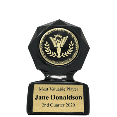 Most Valuable Person Small Black Star Sculpted Victory Trophy Award