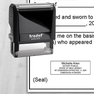 An example of the New Jersey Notary stamp on a document