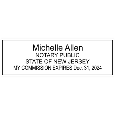 New Jersey Pink Rectangle Notary Stamp - alternate view