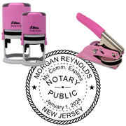 New Jersey Round Pink Notary Seal