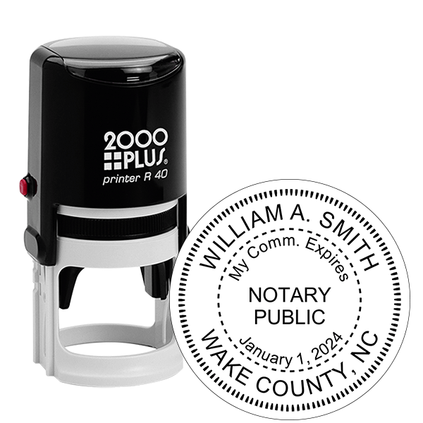 North Carolina With Expiration Date Round Notary Stamp