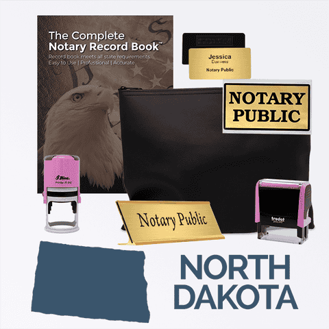 North Dakota Pink Deluxe Notary Kit
