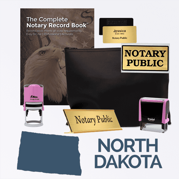 North Dakota Pink Deluxe Notary Kit
