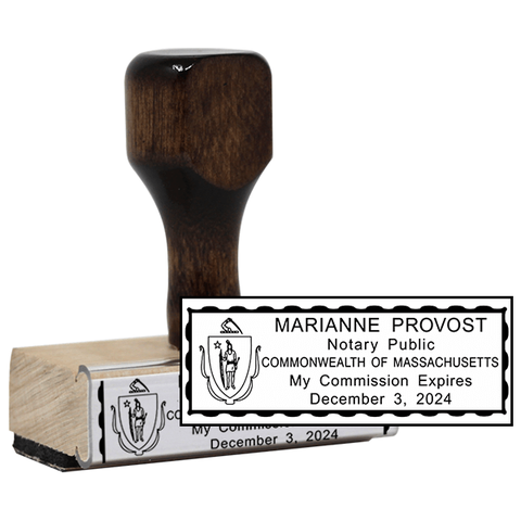 Rectangle Wood Handle Notary Stamp
