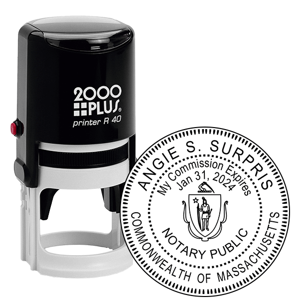 Round Self-Inking Notary Stamp