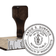 Round Wood Handle Notary Stamp