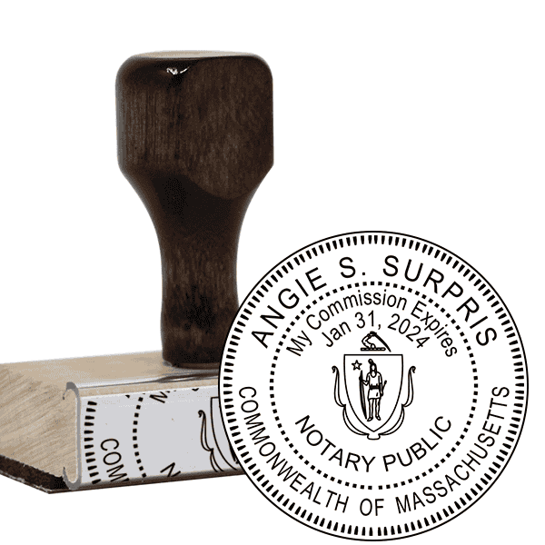 Round Wood Handle Notary Stamp