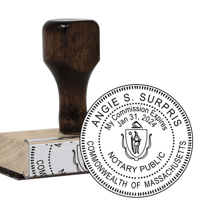 Notary Round Stamp | Wood Handle
