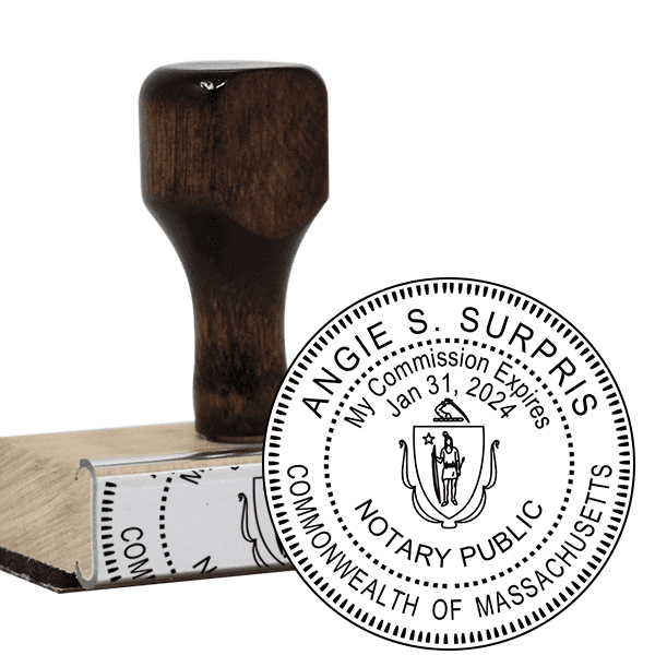 Round Wood Handle Notary Stamp