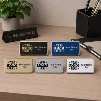 Executive Engraved Medium Rounded Corner Name Badge - alternate view