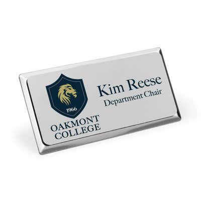 Executive Full Color Medium Rectangle Name Badges - alternate view